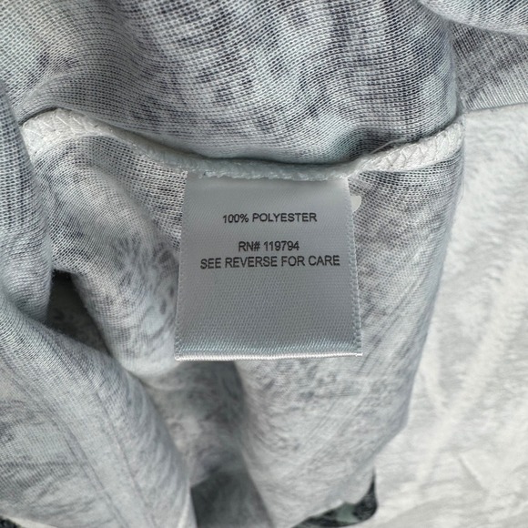 World Unity Womens Sage Green Navy Paisley Scoop Neck Rhinestone Knit Top Medium - Picture 7 of 7